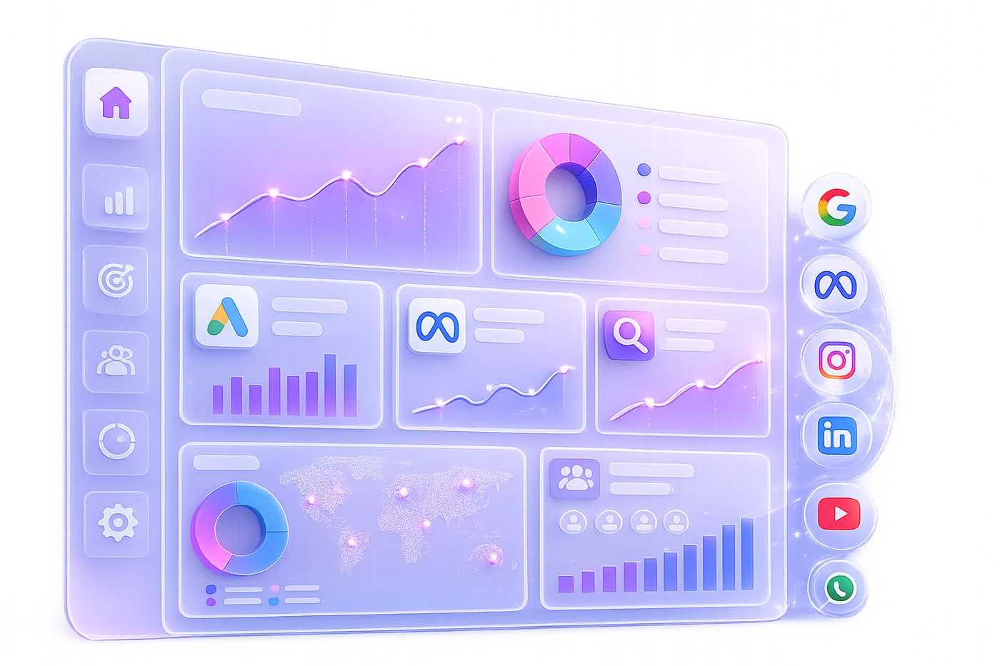 Digital marketing analytics and creative services dashboard
