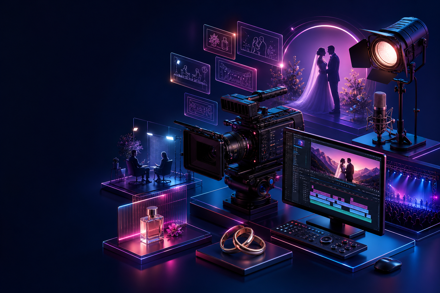 LittleFrames professional videography, wedding films, production and editing illustration