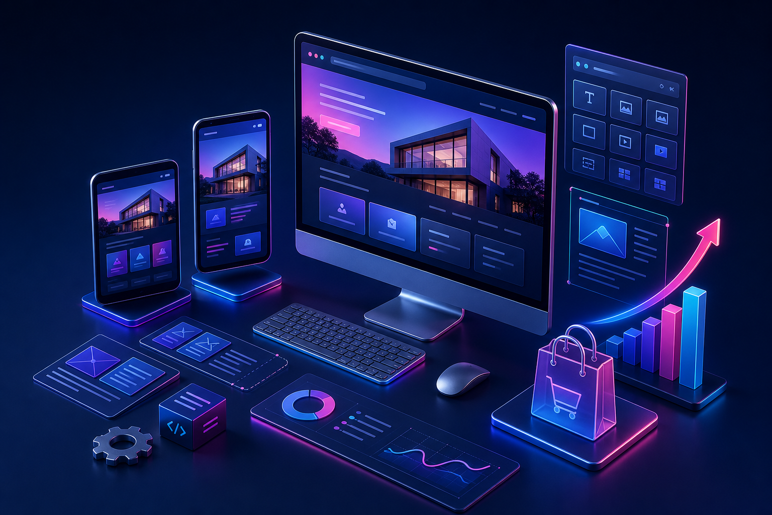 LittleFrames responsive WordPress website design, development and performance illustration